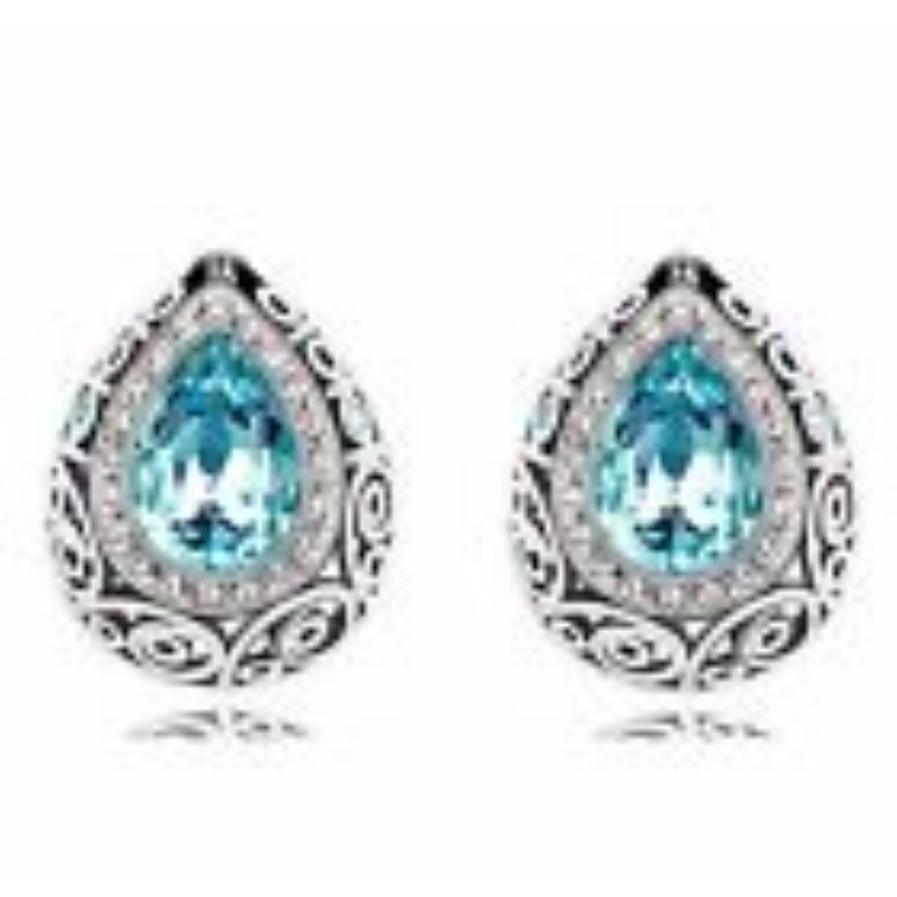 Ladies CZ White Gold Filled Post Earrings